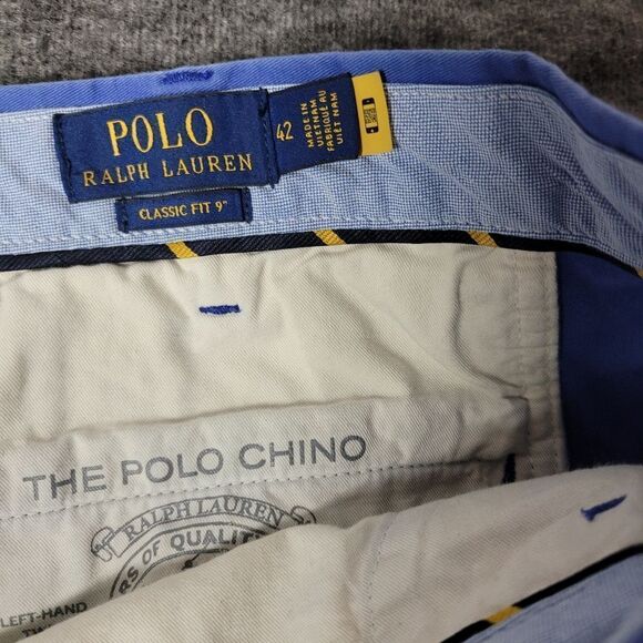 Polo Ralph Lauren Short Men’s Size 42 Blue Chino Classic Fit Pony On Back Pocket - Picture 5 of 10